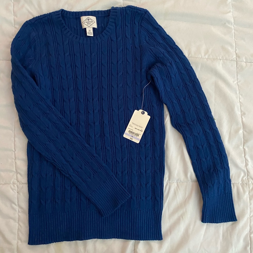 St. John’s Bay Blue Sweater NWT Petite Small